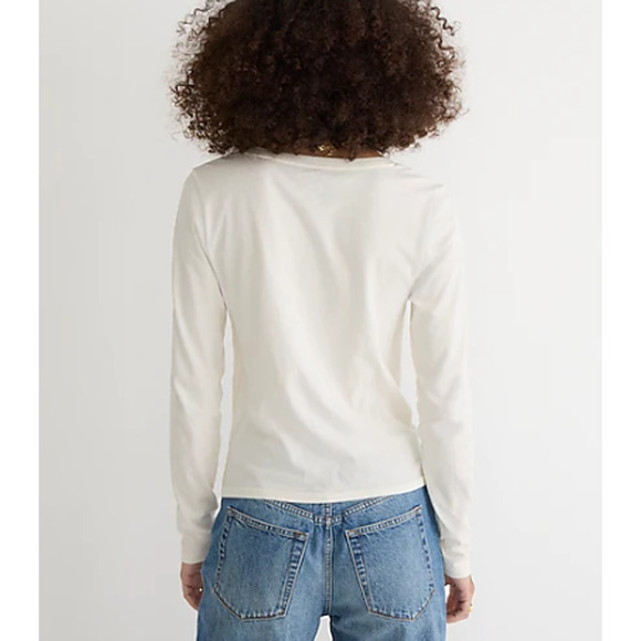NWT J.CREW BROKEN-IN JERSEY TWIST-FRONT LONG SLEEVE TEE SIZE XL - Picture 7 of 7